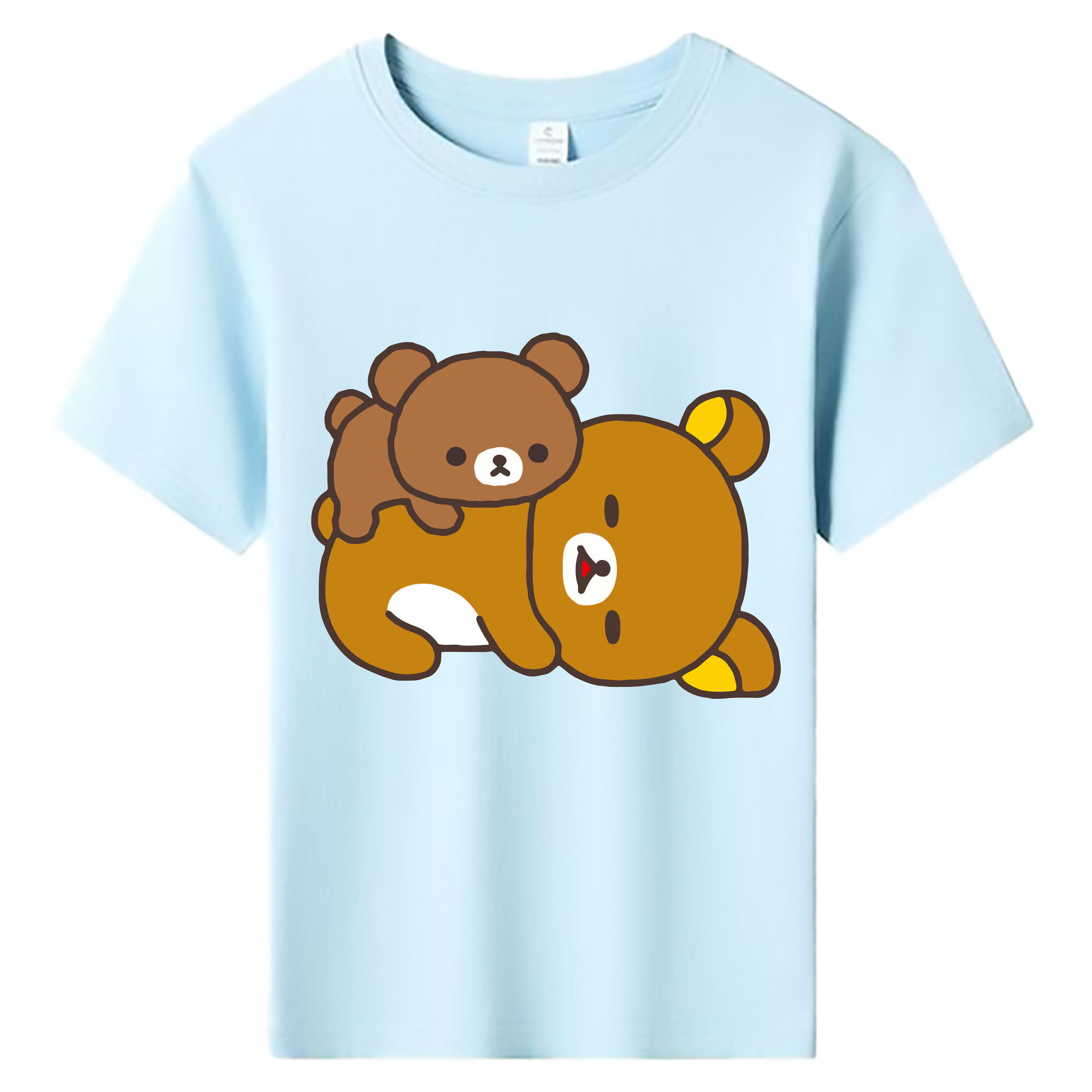 （画像用） リラックマ リラックマ キイロイトリ Rilakkuma Korilakkuma Kiiroitori 綿100％キッズTシャツ（フロントプリント）